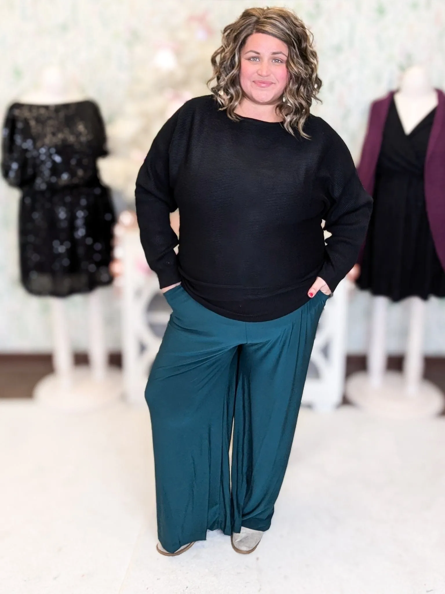 Davina Wide Leg Pull On Pants w/Pockets