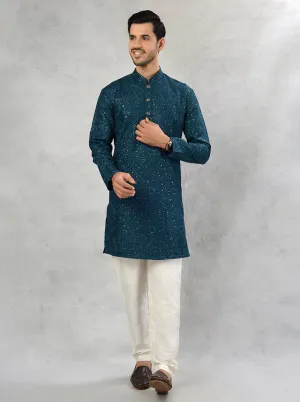 Deep Teal Blue Kurta Pajama | TULA