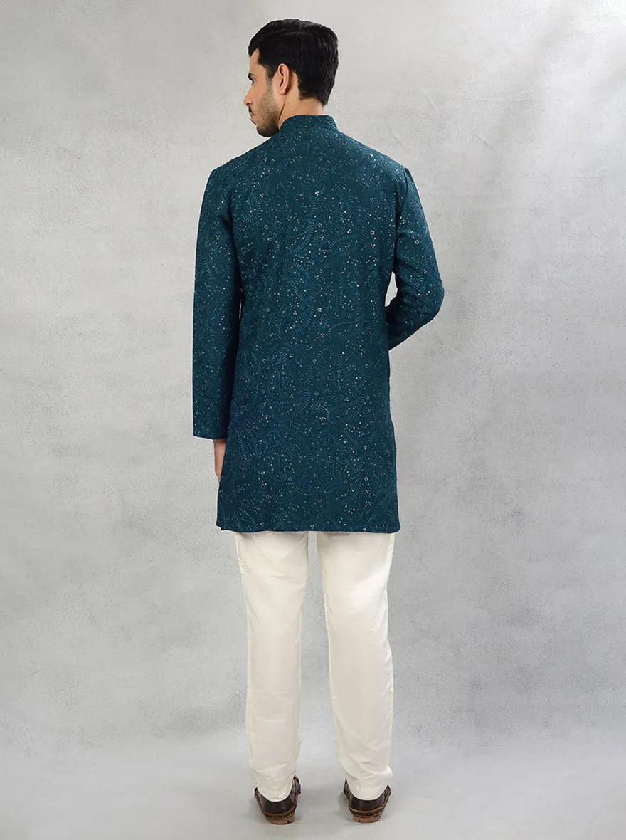 Deep Teal Blue Kurta Pajama | TULA