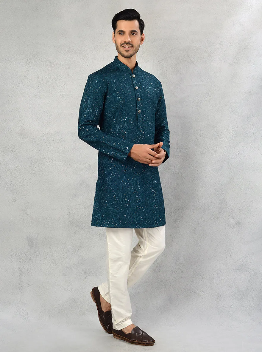 Deep Teal Blue Kurta Pajama | TULA