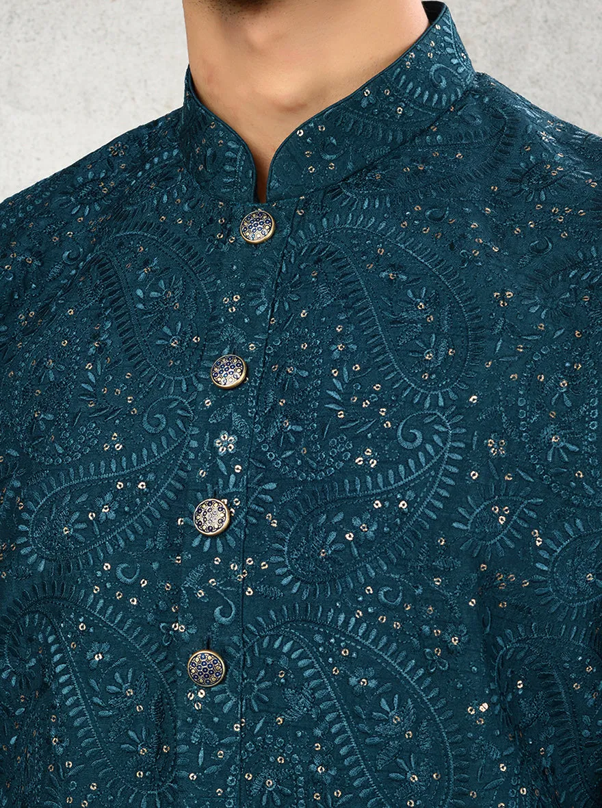 Deep Teal Blue Kurta Pajama | TULA