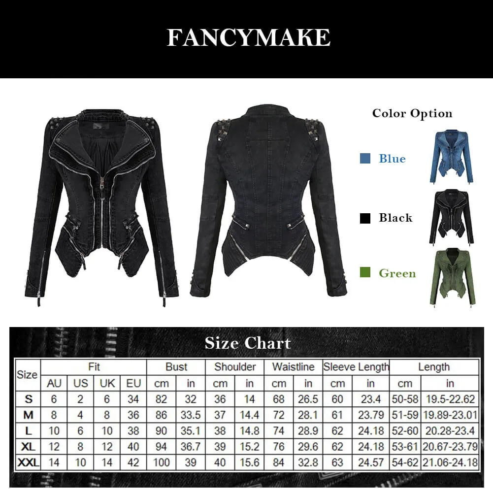 Denim Jeans Slim Fit Studded Jacket