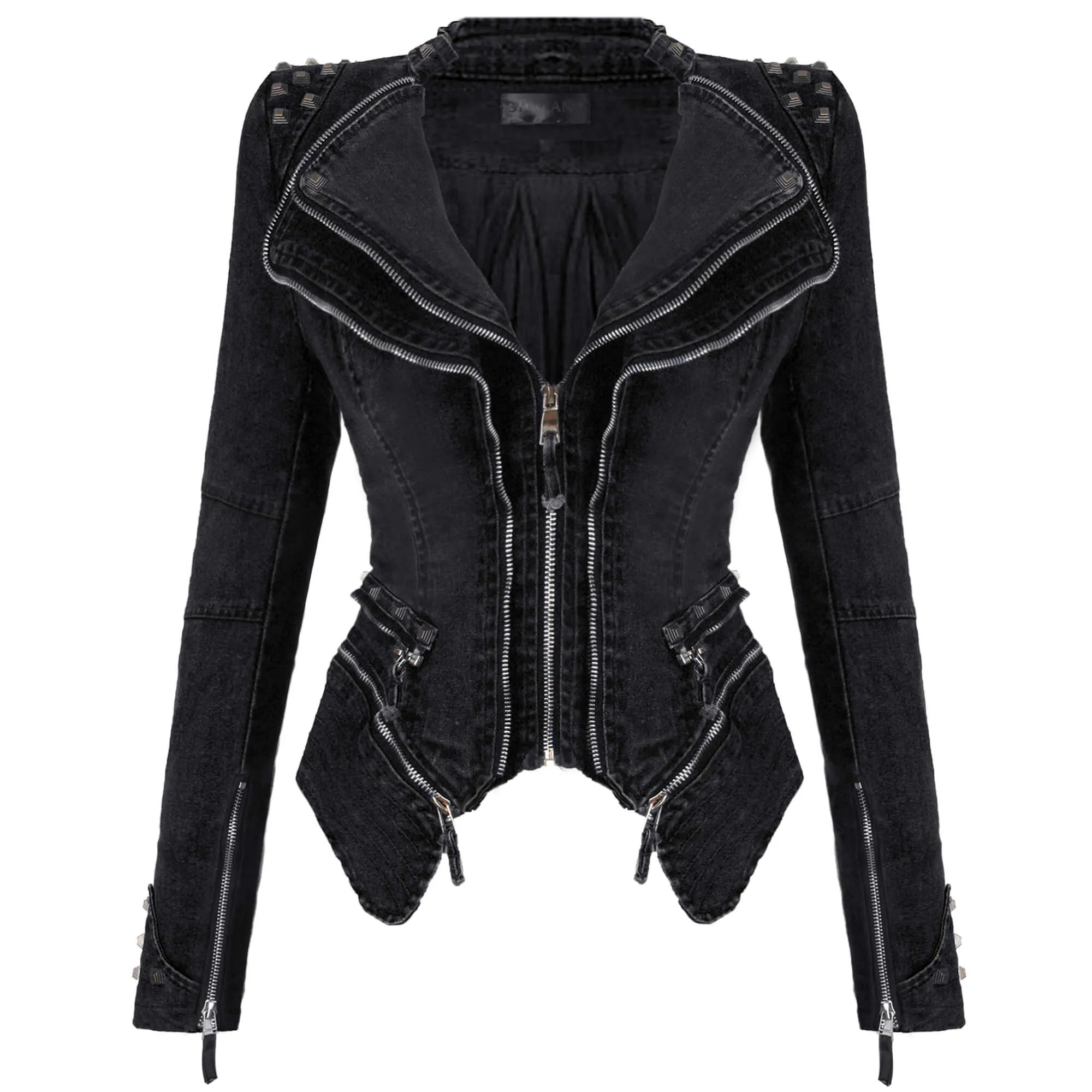 Denim Jeans Slim Fit Studded Jacket
