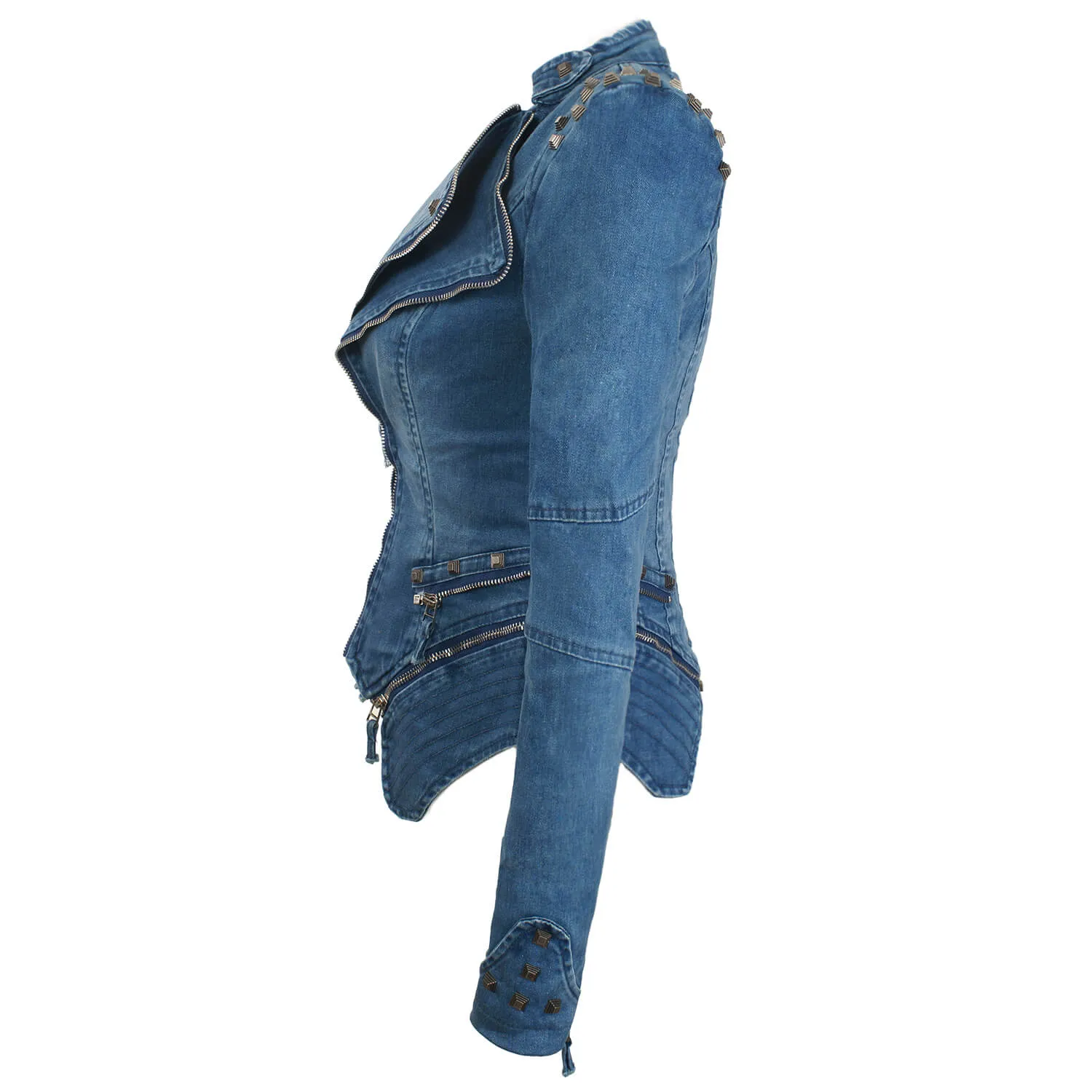 Denim Jeans Slim Fit Studded Jacket