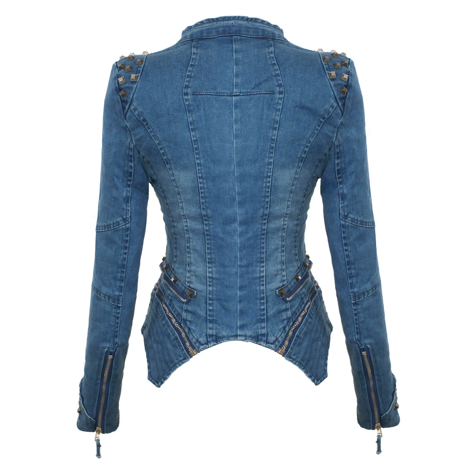 Denim Jeans Slim Fit Studded Jacket