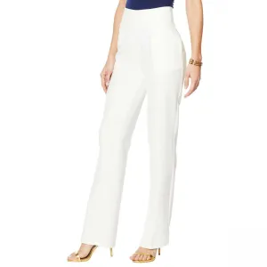 DG2 by Diane Gilman Petite Wrinkle Resistant Gabardine Wide-Leg Trousers