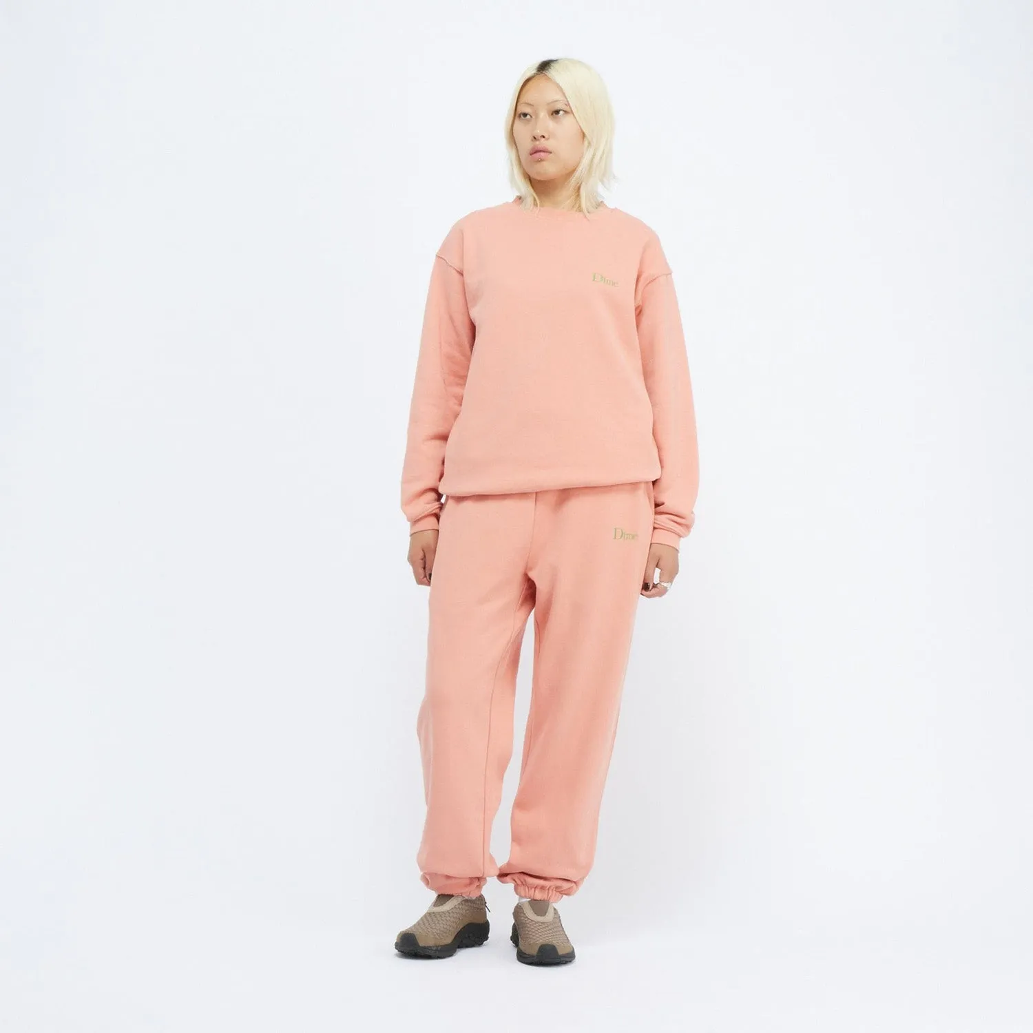 Dime Men Classic Small Logo Crewneck Pink Clay