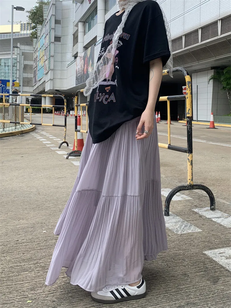 Dog Print Top with Pleated Skirt