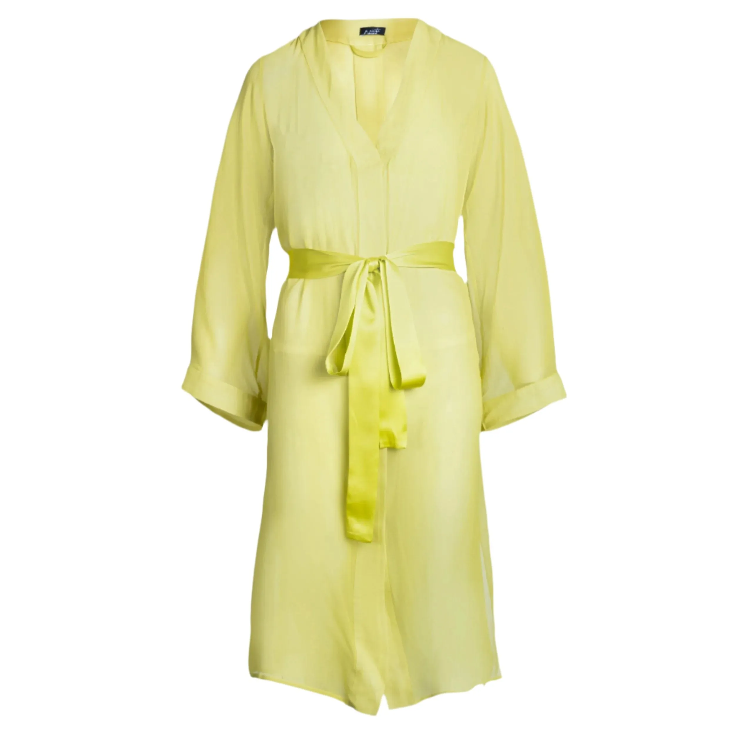 DONNA SILK CHIFFON NIGHTDRESS IN CHARTREUSE
