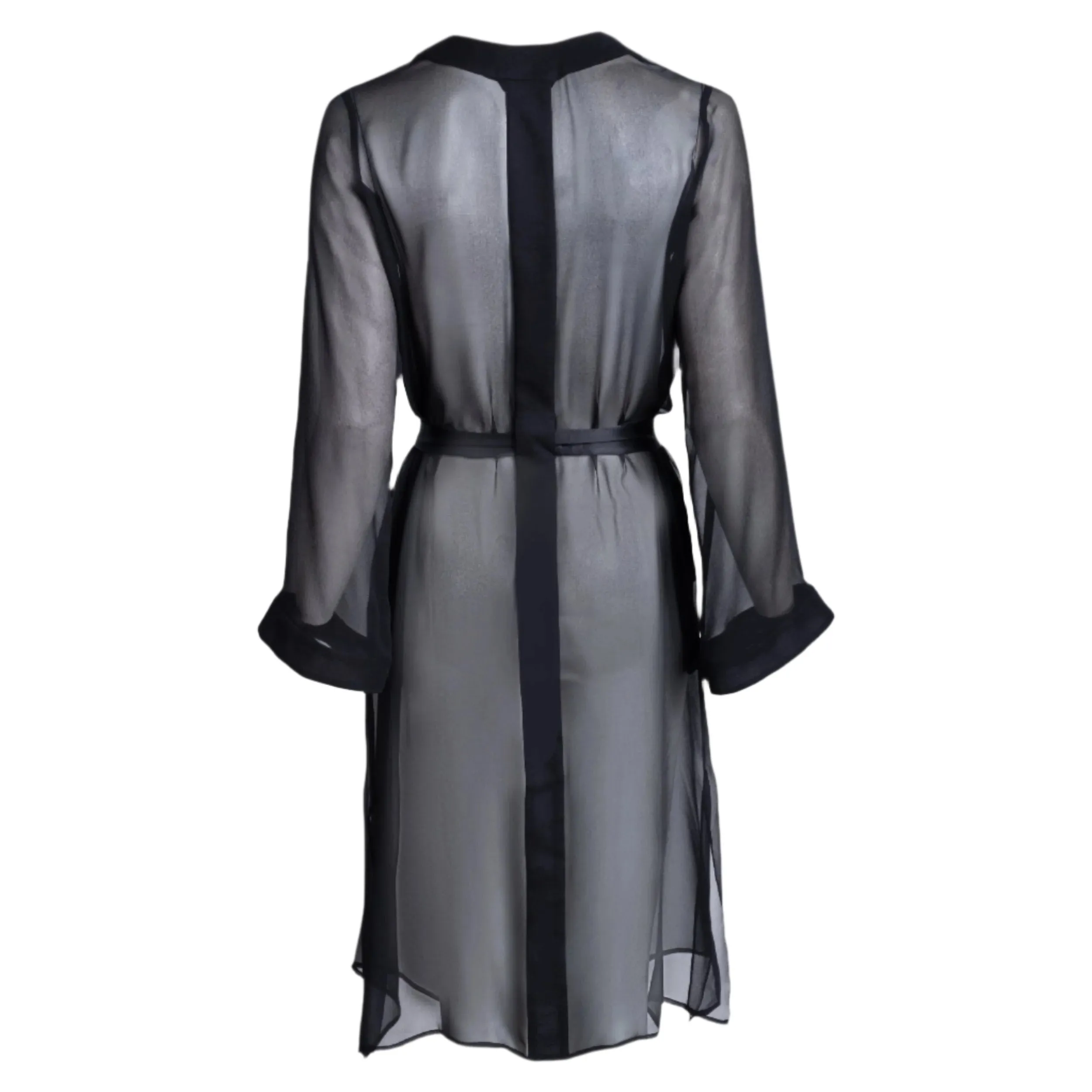 DONNA SILK CHIFFON NIGHTDRESS IN NOIRE