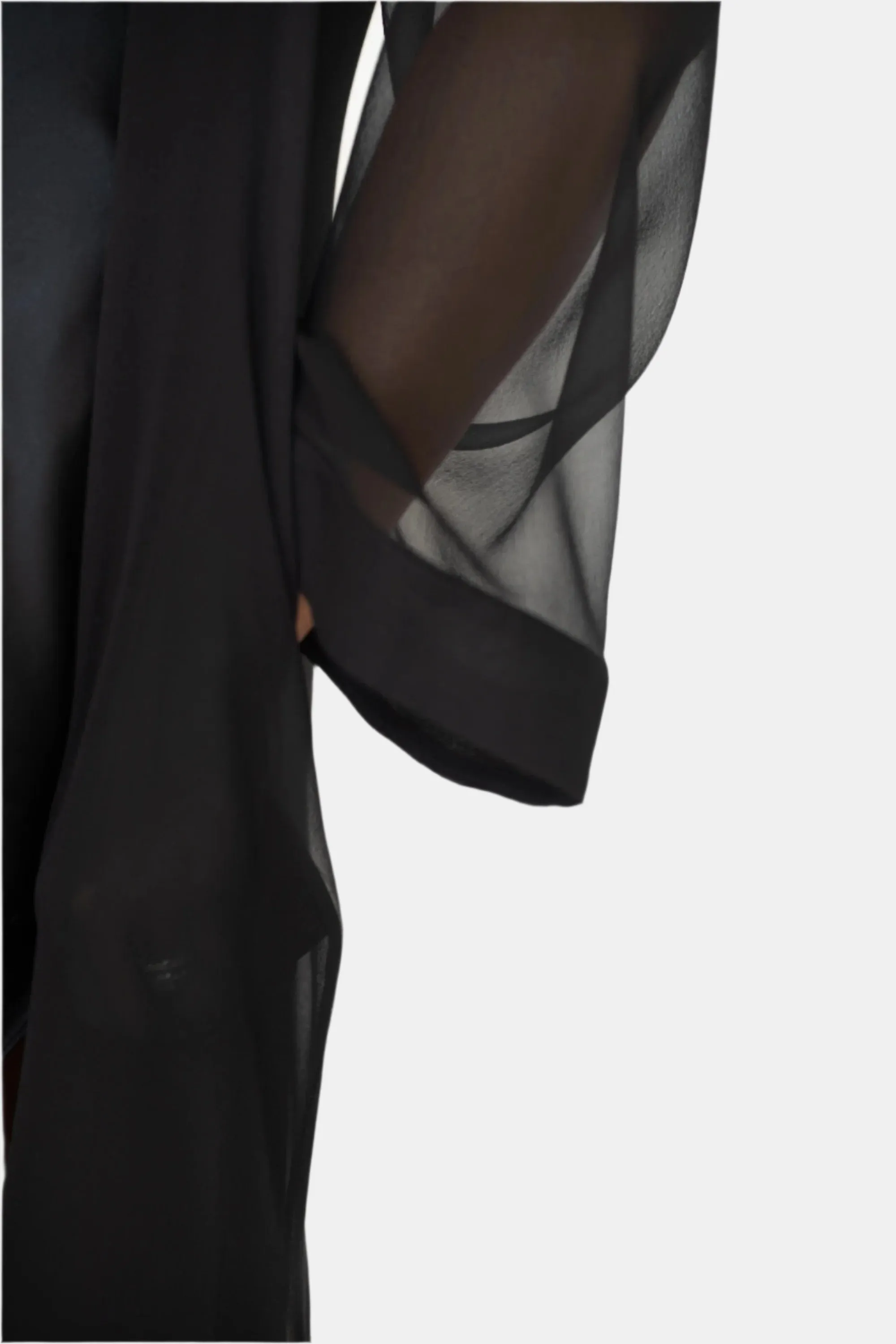 DONNA SILK CHIFFON NIGHTDRESS IN NOIRE