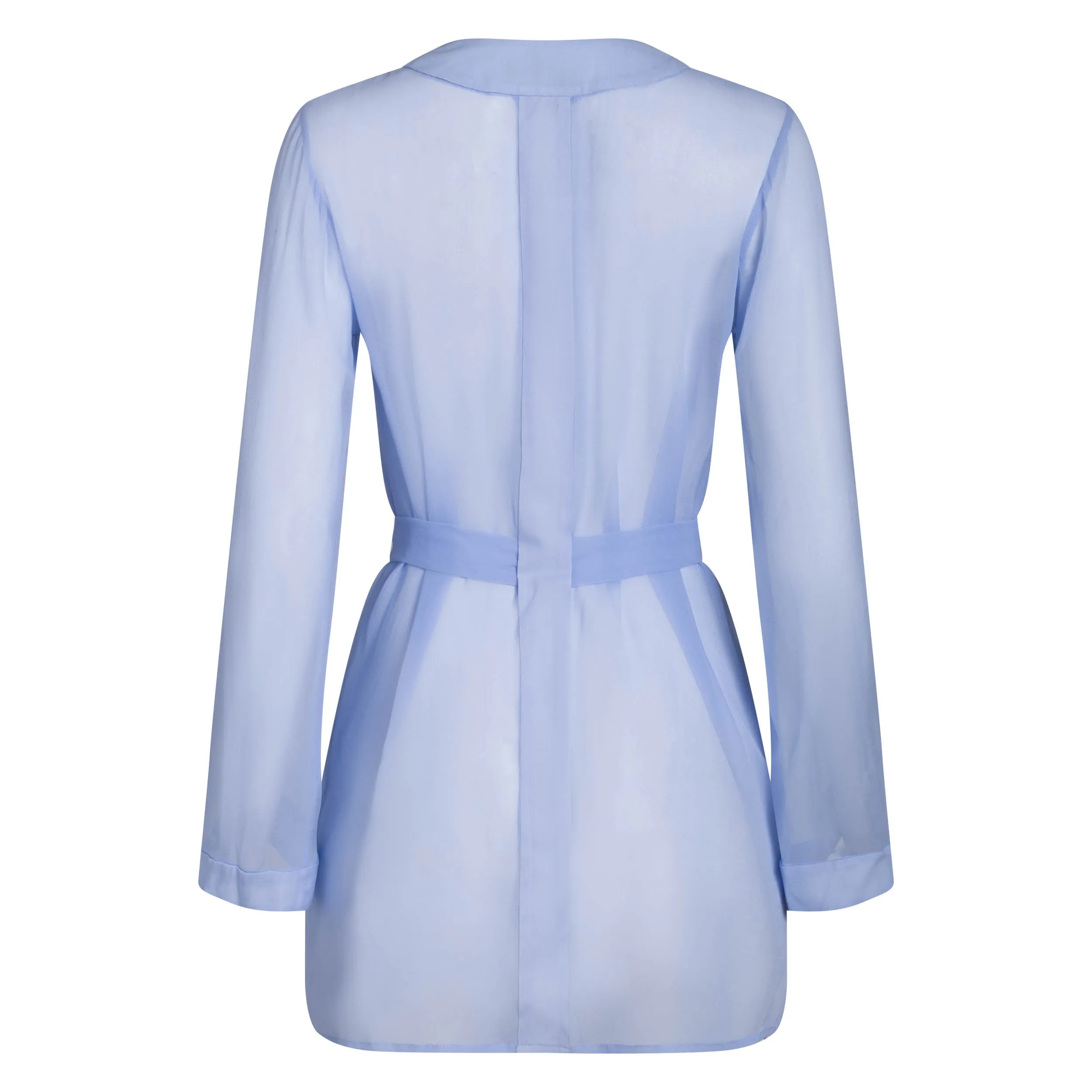 DONNA SILK CHIFFON SHIRT DRESS IN PERIWINKLE BLUE