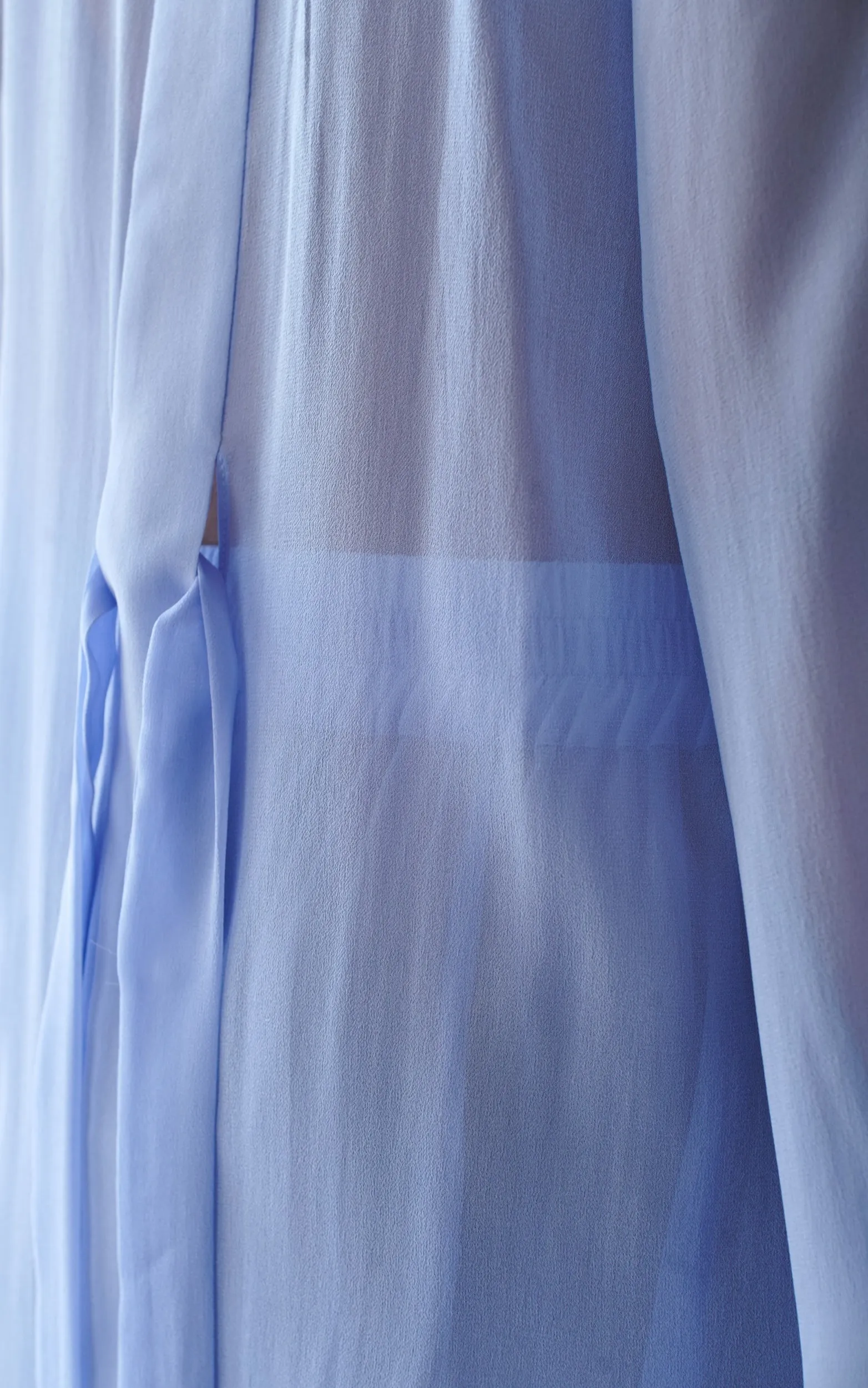 DONNA SILK CHIFFON SHIRT DRESS IN PERIWINKLE BLUE