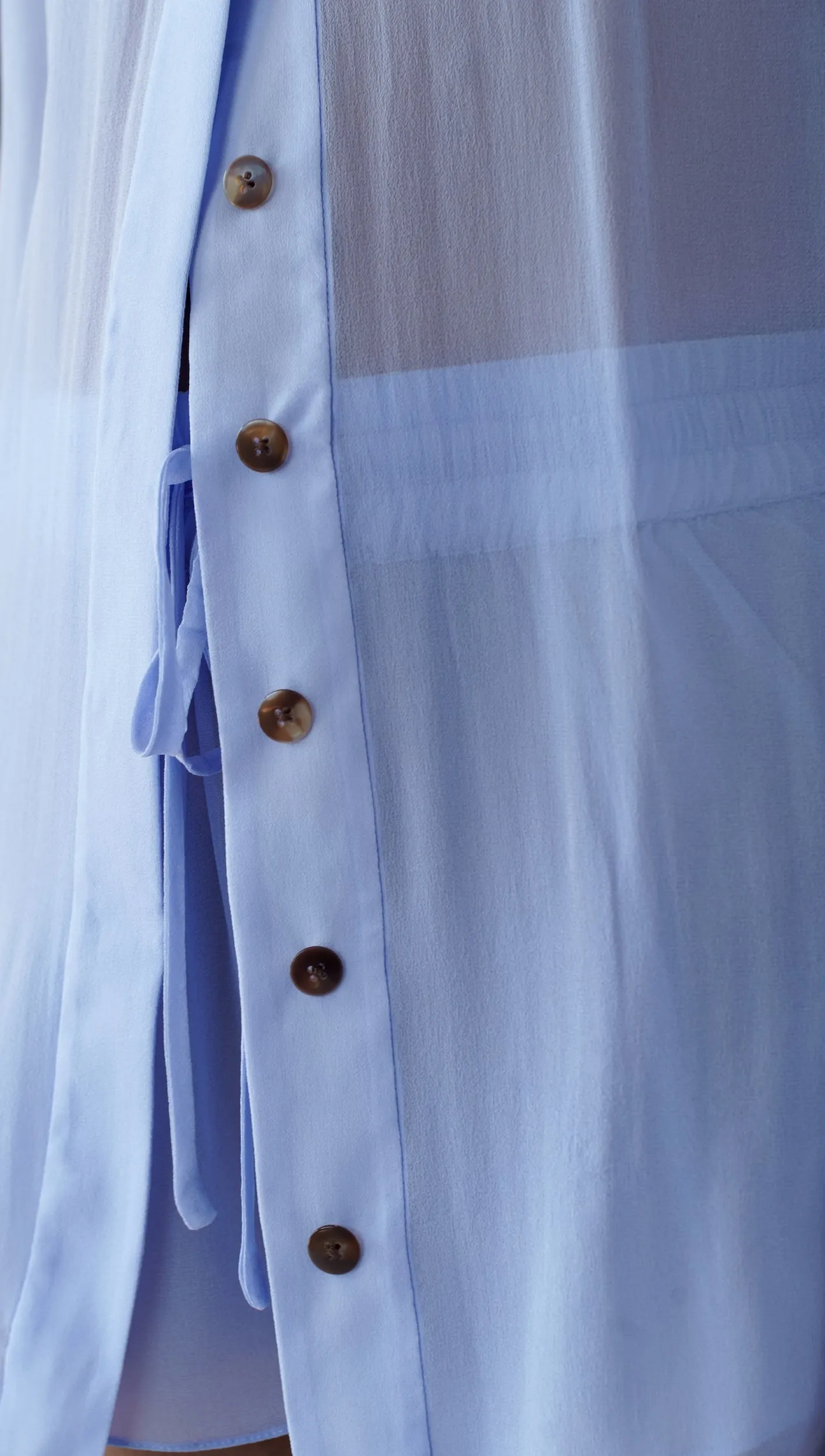 DONNA SILK CHIFFON SHIRT DRESS IN PERIWINKLE BLUE