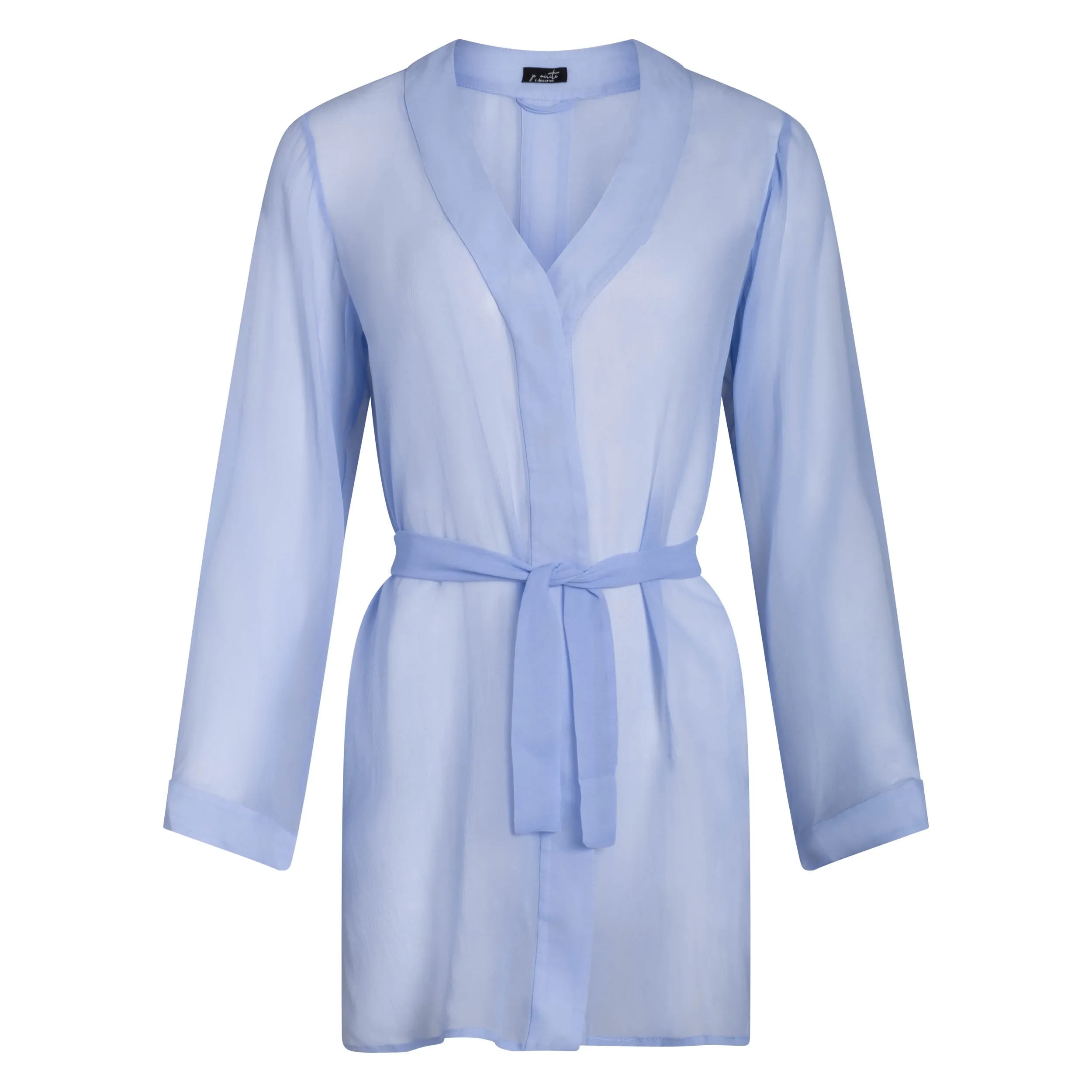 DONNA SILK CHIFFON SHIRT DRESS IN PERIWINKLE BLUE