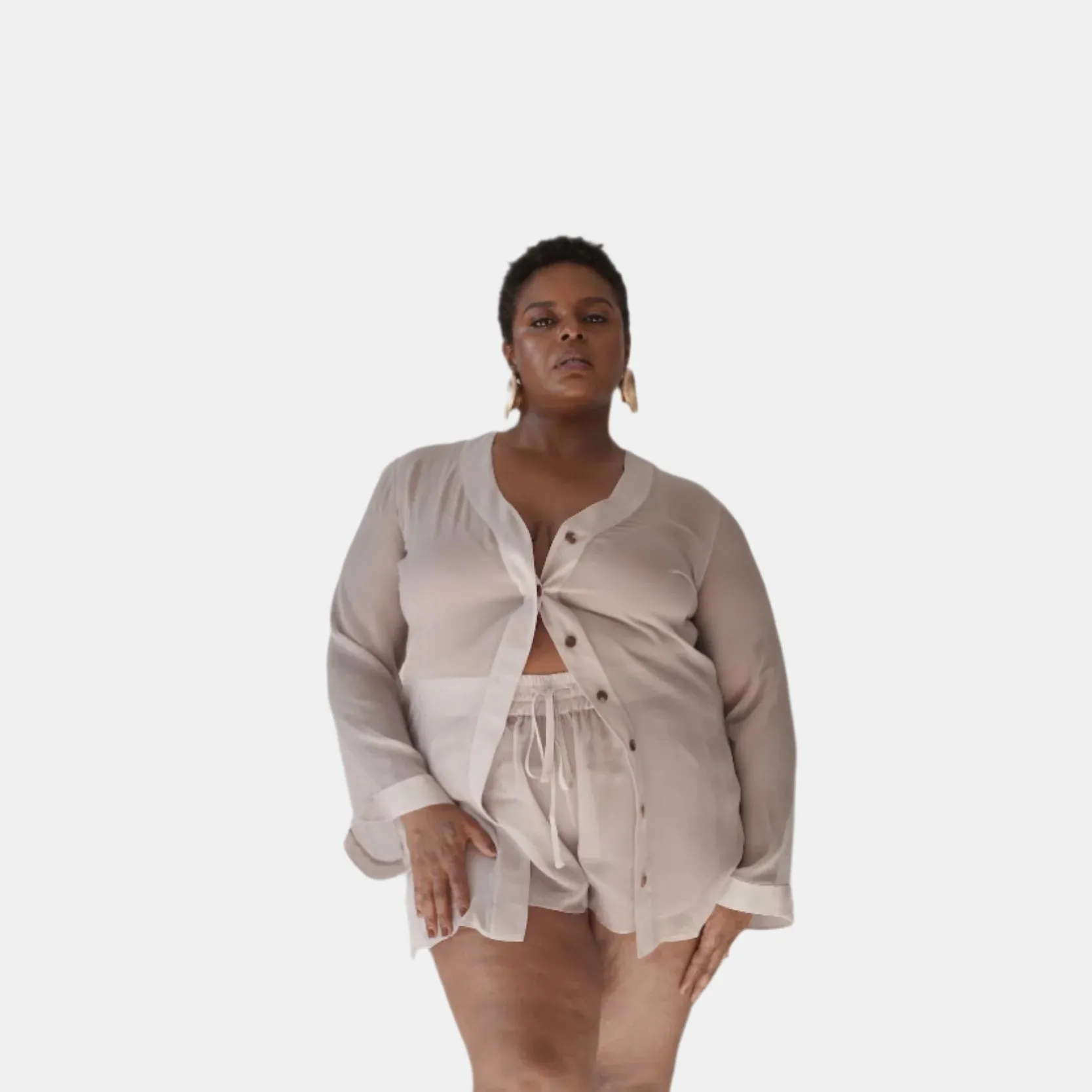 DONNA SILK CHIFFON SHORT IN BLUSH