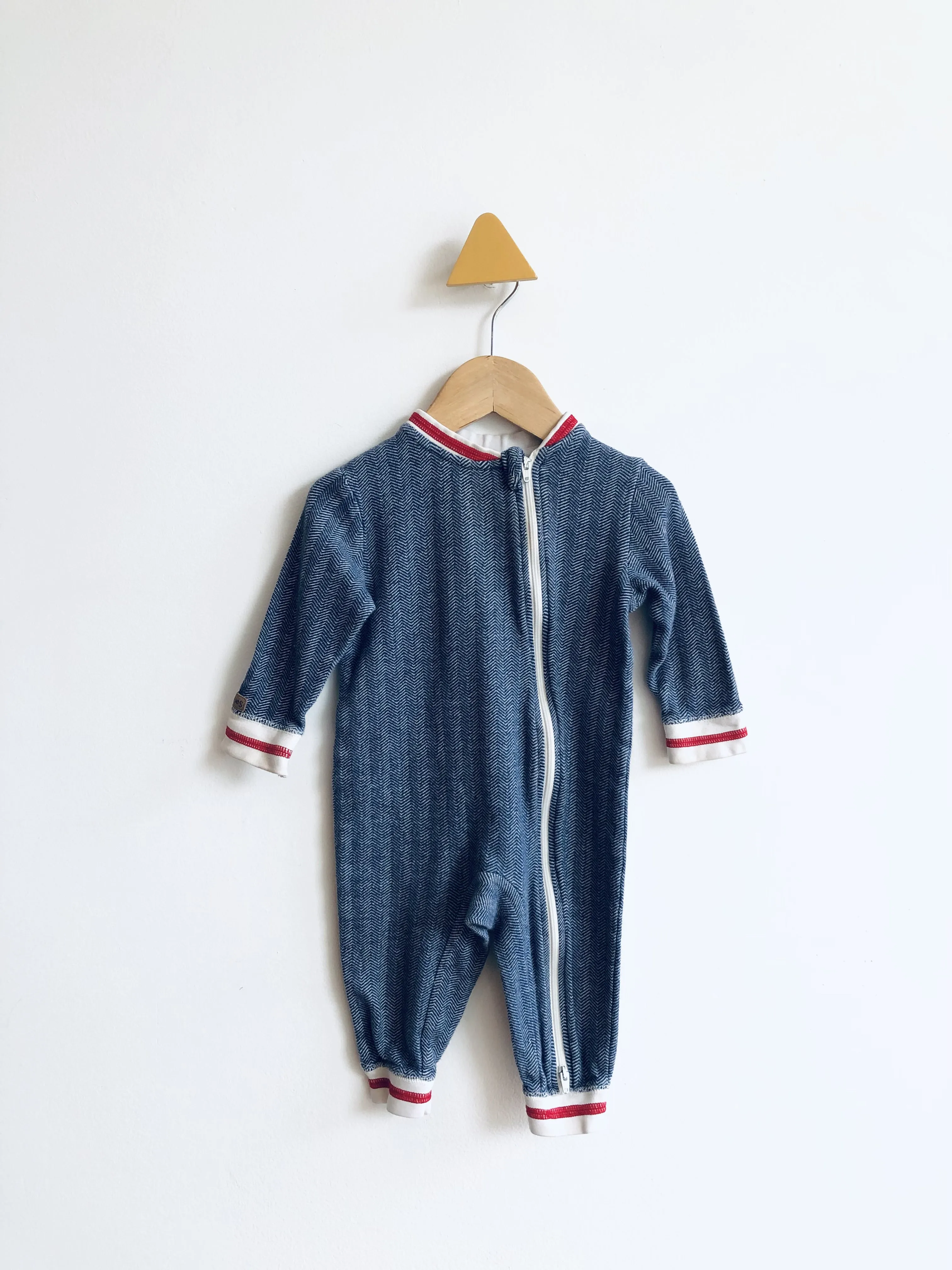 Double Zip Cabin Playsuit - Blue // 6-12M