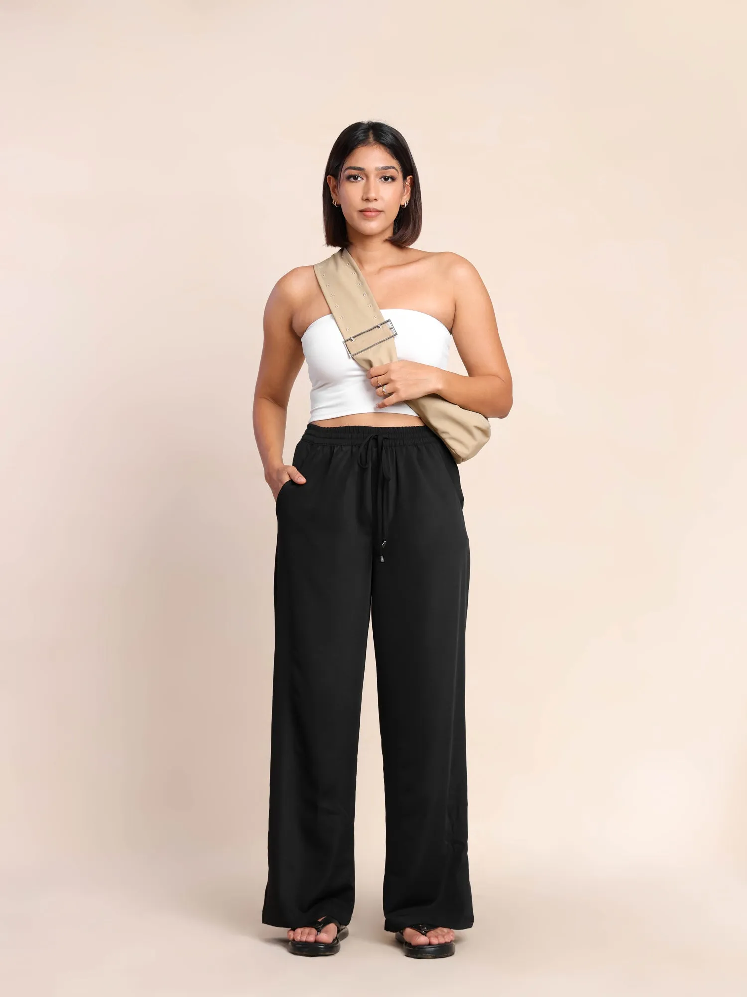 Draw String Wide Leg Pant