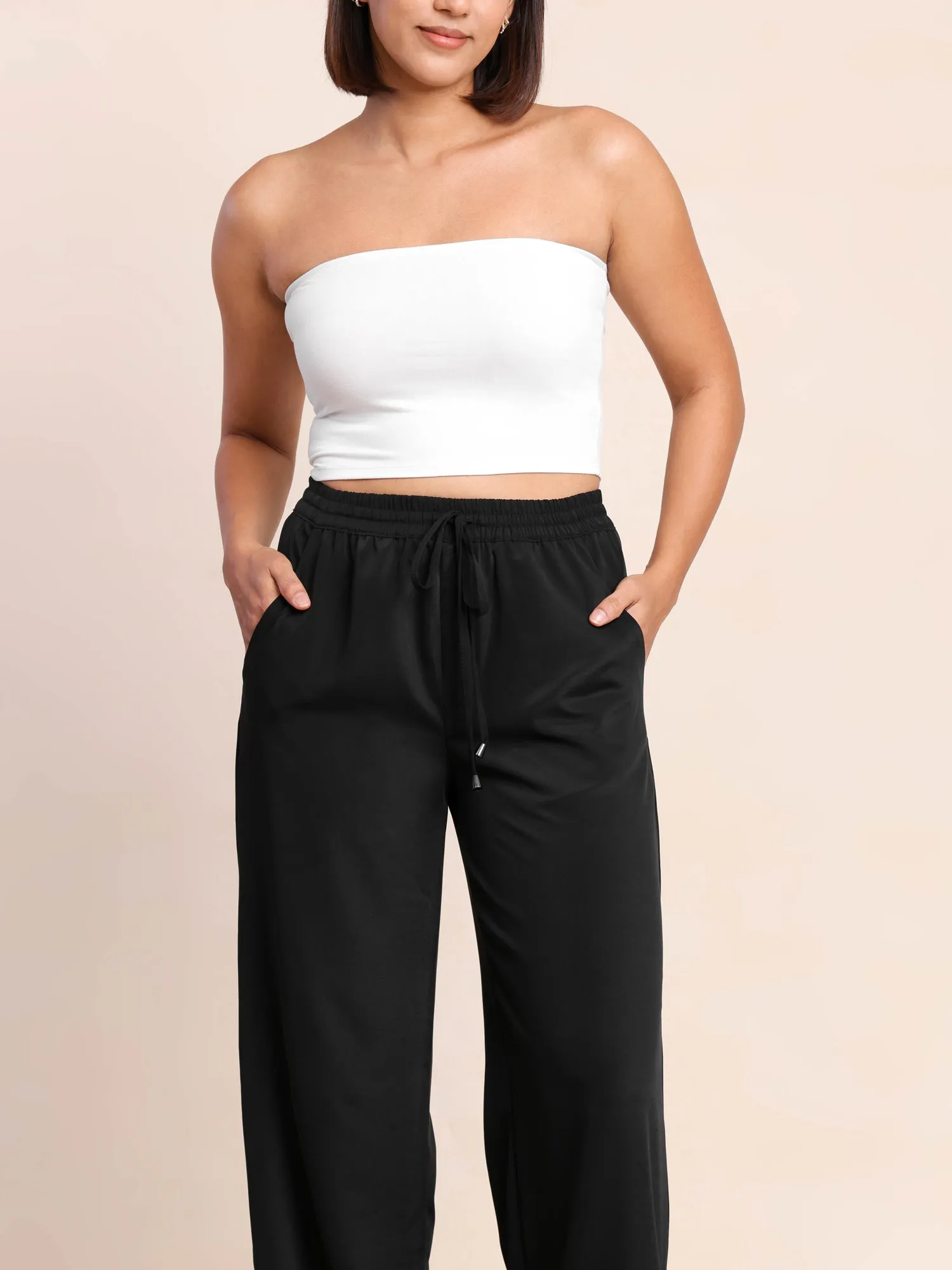 Draw String Wide Leg Pant