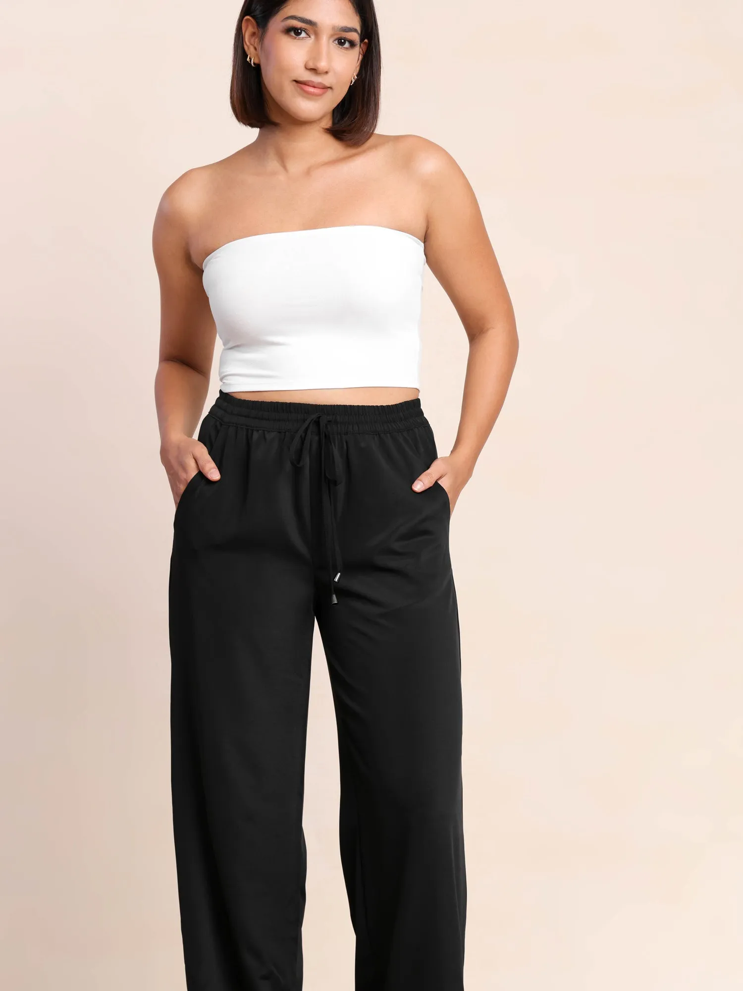 Draw String Wide Leg Pant
