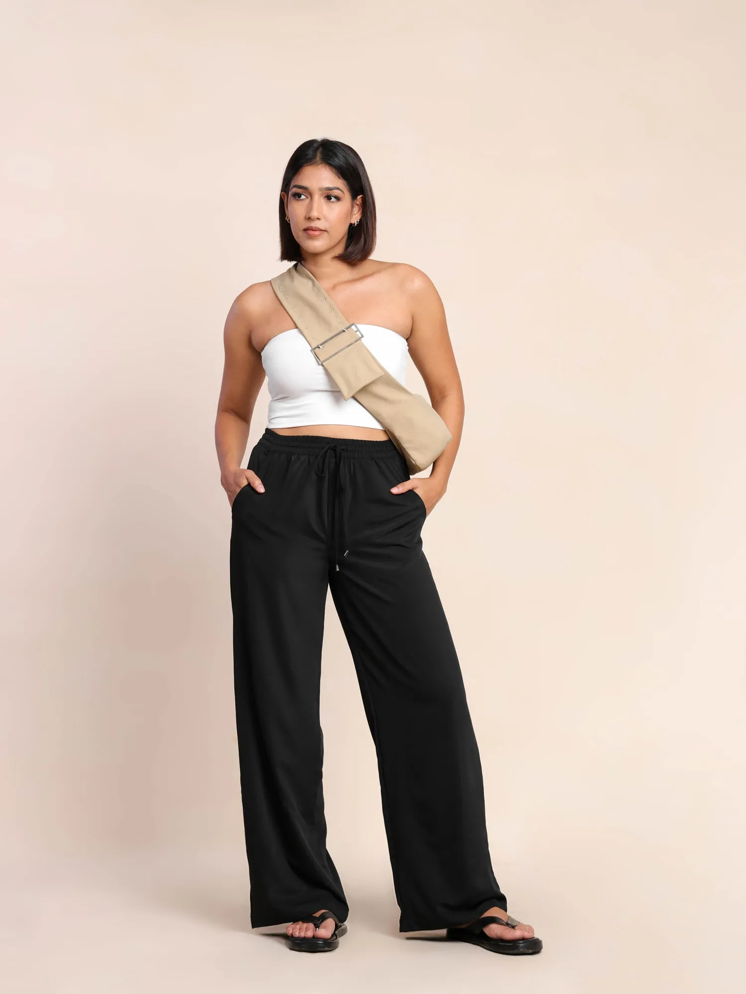 Draw String Wide Leg Pant