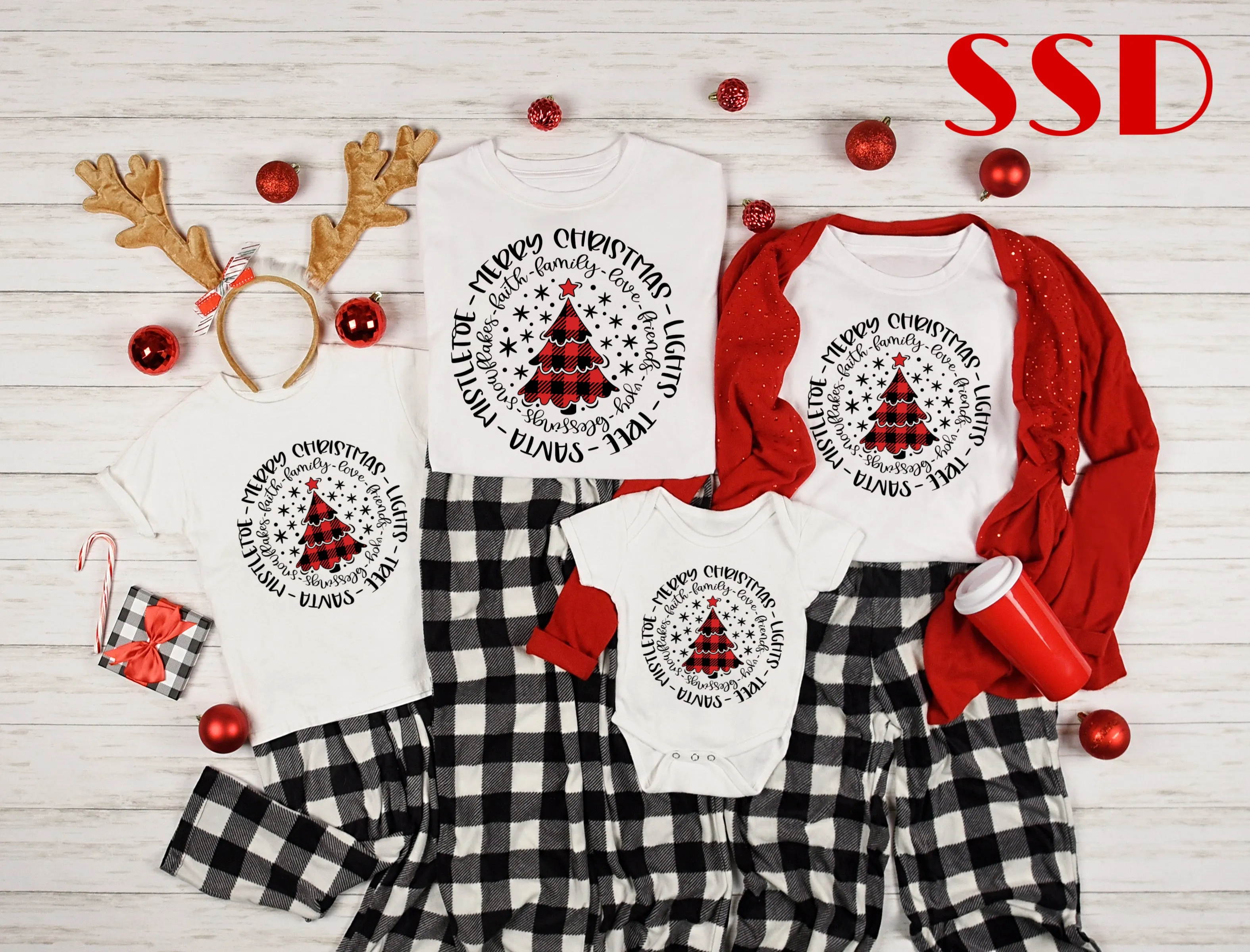 *DTF* Matching Christmas Buffalo Plaid Tree Transfer