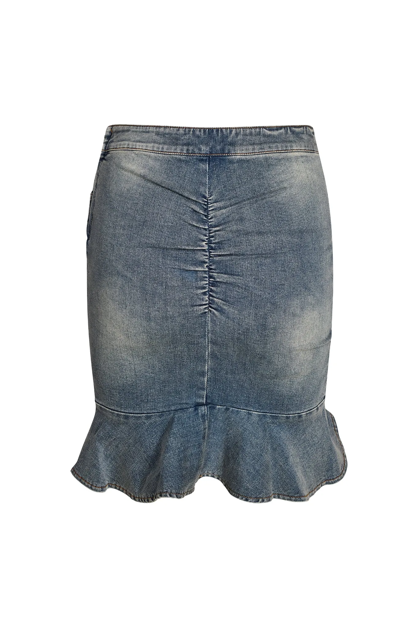 DUSTI SKIRT - BLUE : LIGHT WASH