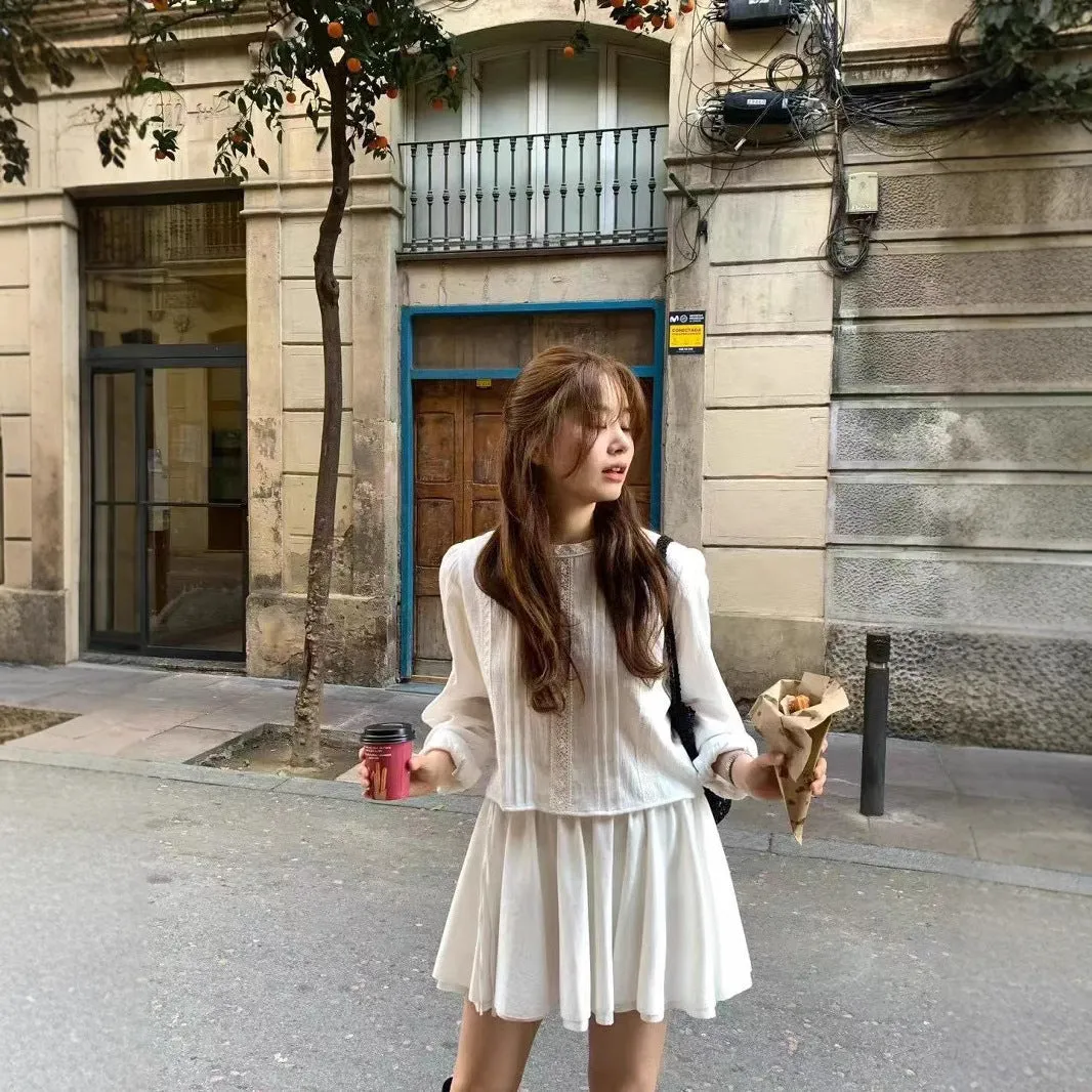 Elastic lace skirt