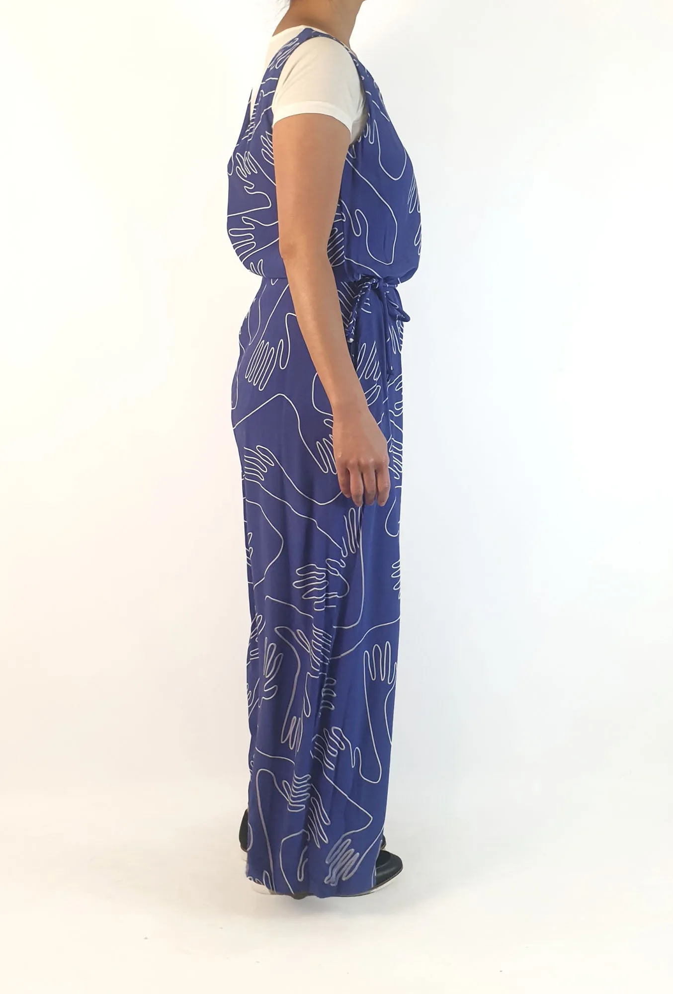 Elk blue unique print jumpsuit size 10