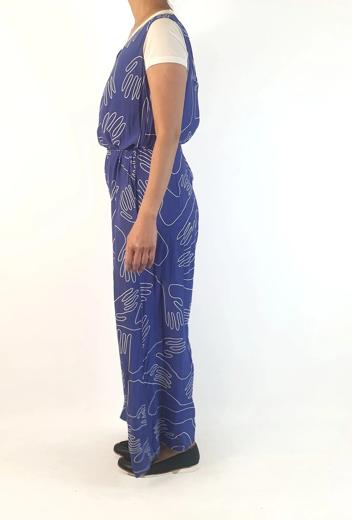 Elk blue unique print jumpsuit size 10