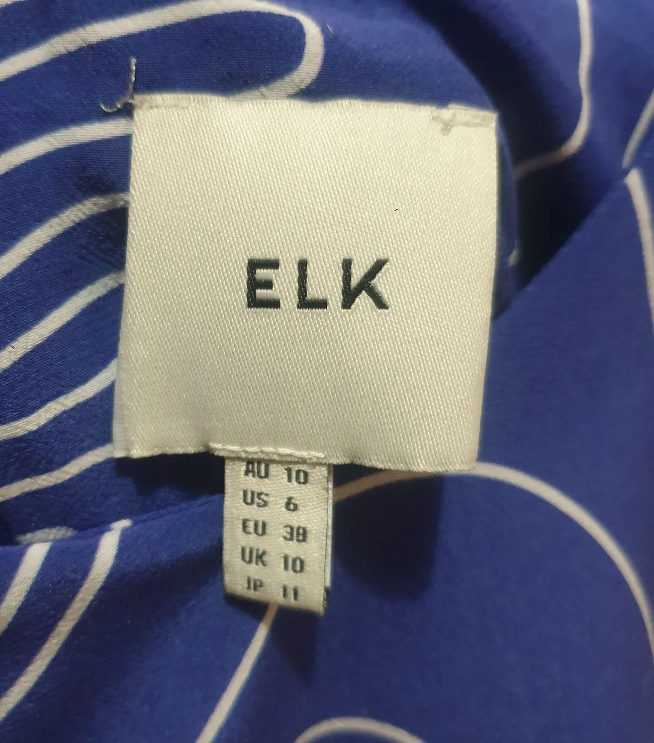 Elk blue unique print jumpsuit size 10