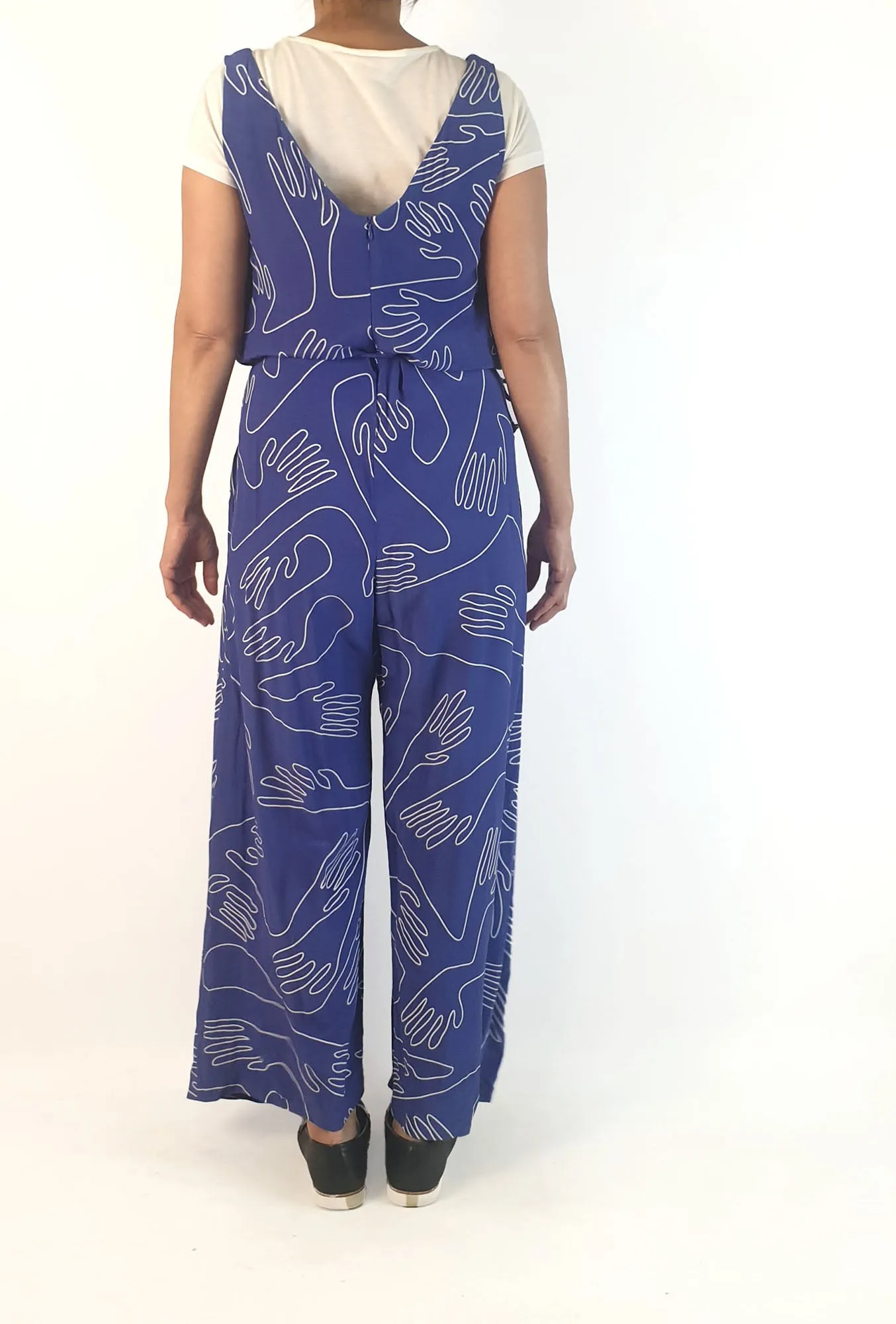 Elk blue unique print jumpsuit size 10