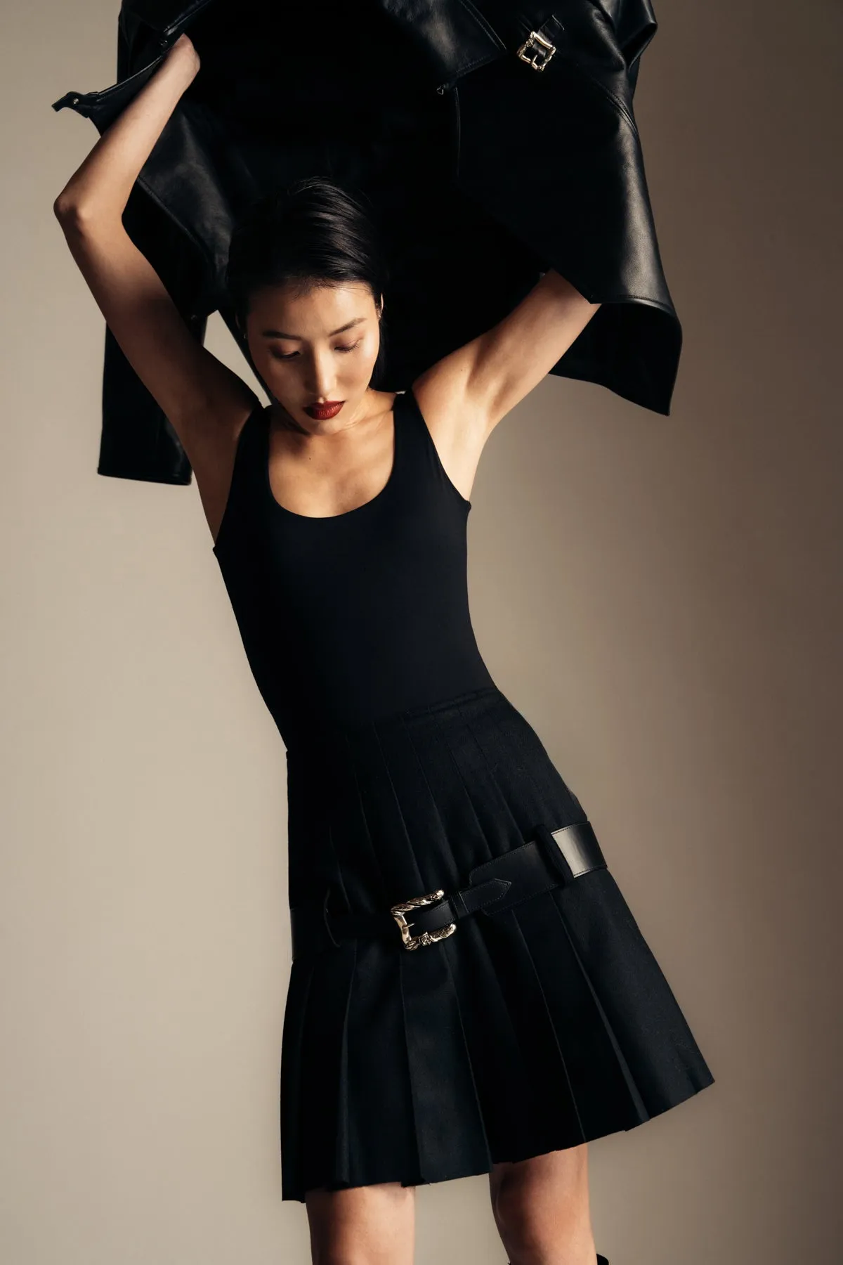 ENFANTS RICHES DÉPRIMÉS | RESTRAINT WOOL PLEATED SKIRT