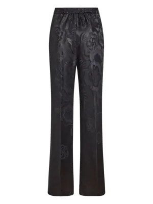 Etro Jacquard Palazzo Trousers in Nero