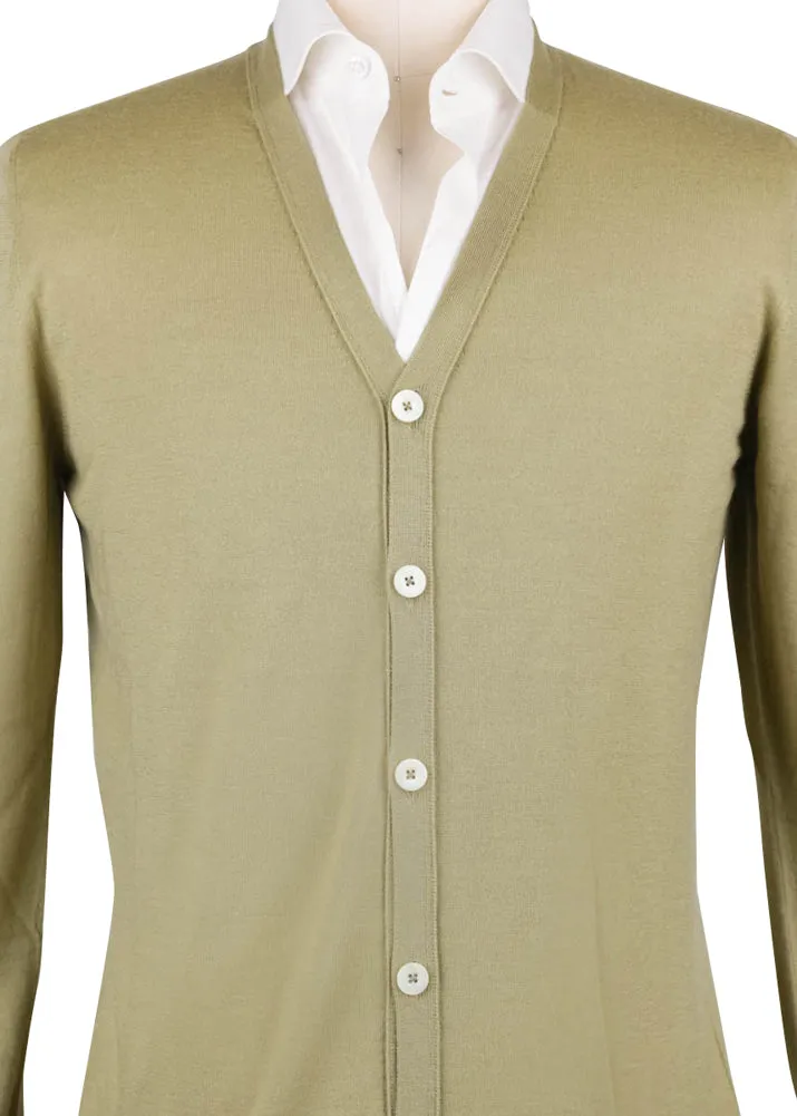 Fiori Di Lusso Beige V-Neck Cardigan