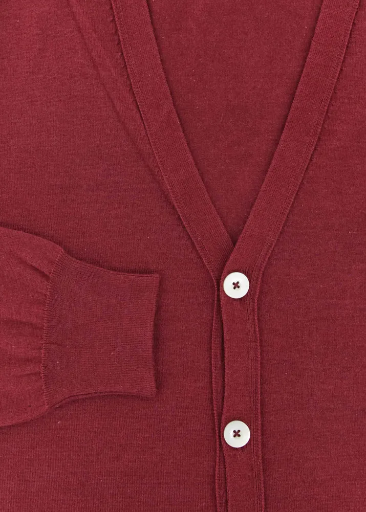 Fiori Di Lusso Red V-Neck Cardigan