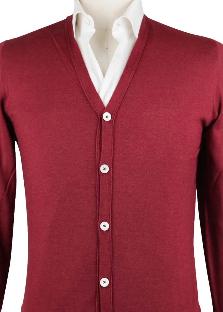 Fiori Di Lusso Red V-Neck Cardigan