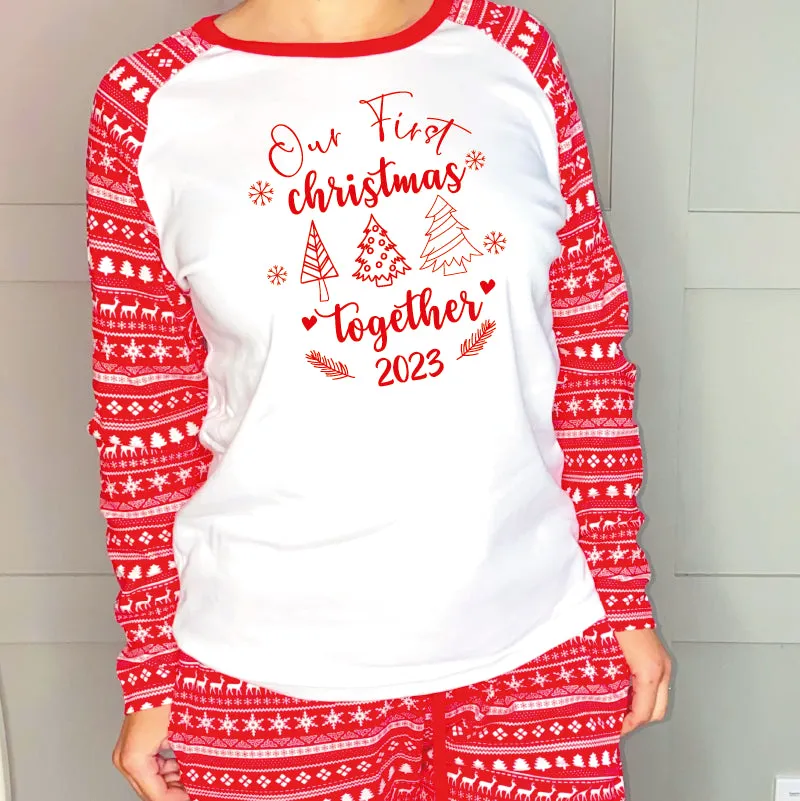 First Christmas Together Red Pyjamas for Couples