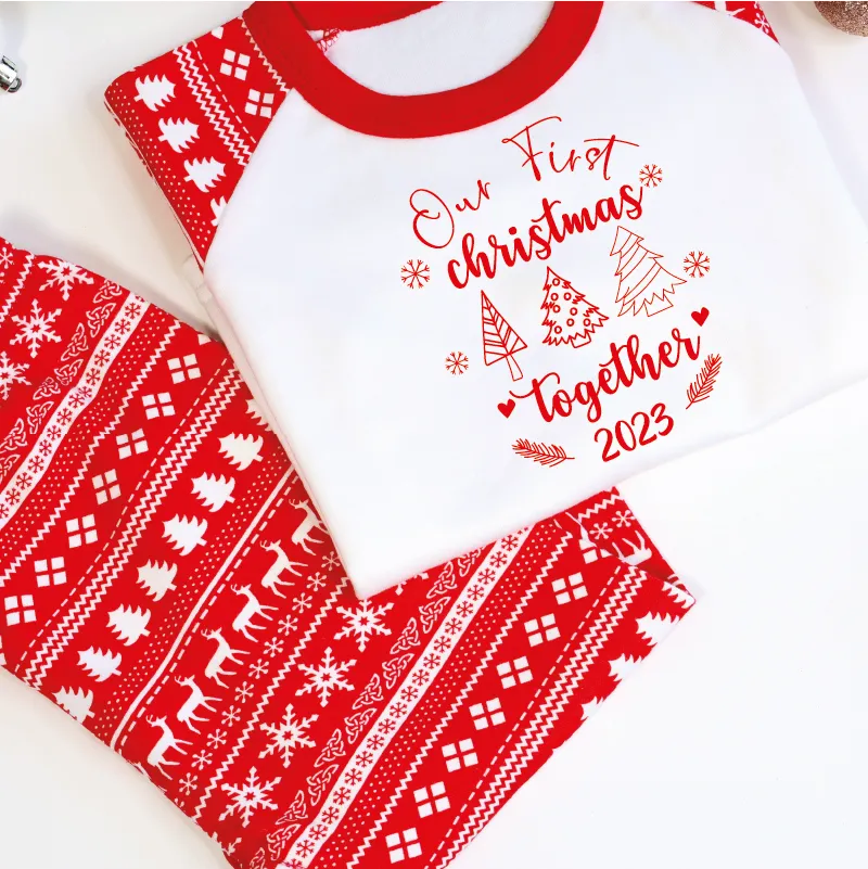 First Christmas Together Red Pyjamas for Couples