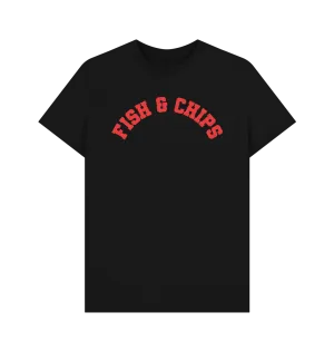 Fish and Chips Varsity Unisex T-shirt, a classic British staple