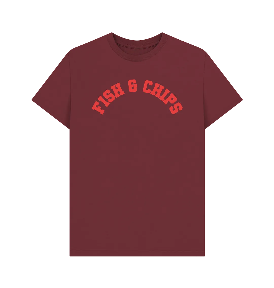 Fish and Chips Varsity Unisex T-shirt, a classic British staple