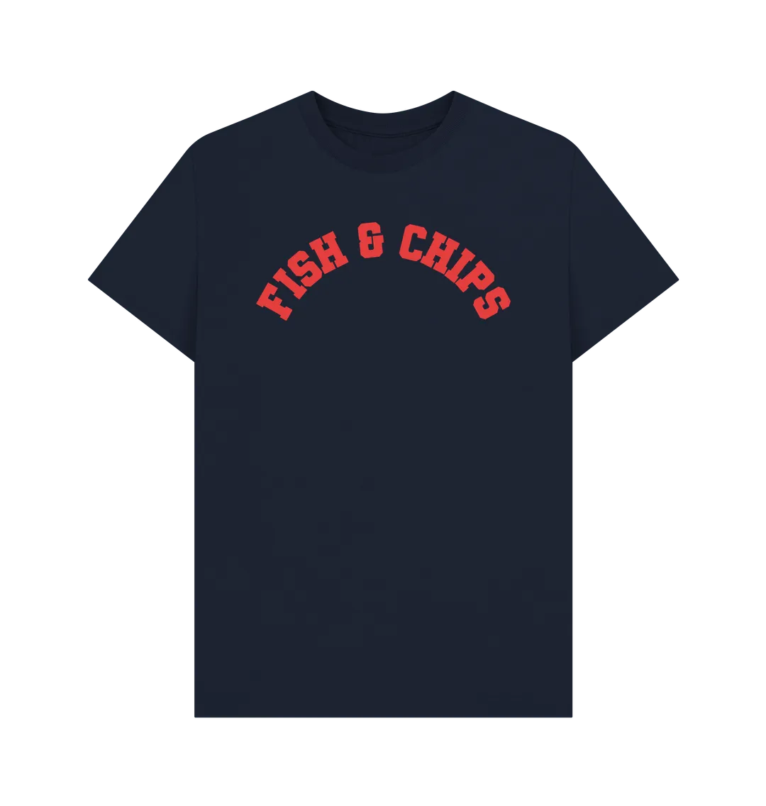 Fish and Chips Varsity Unisex T-shirt, a classic British staple