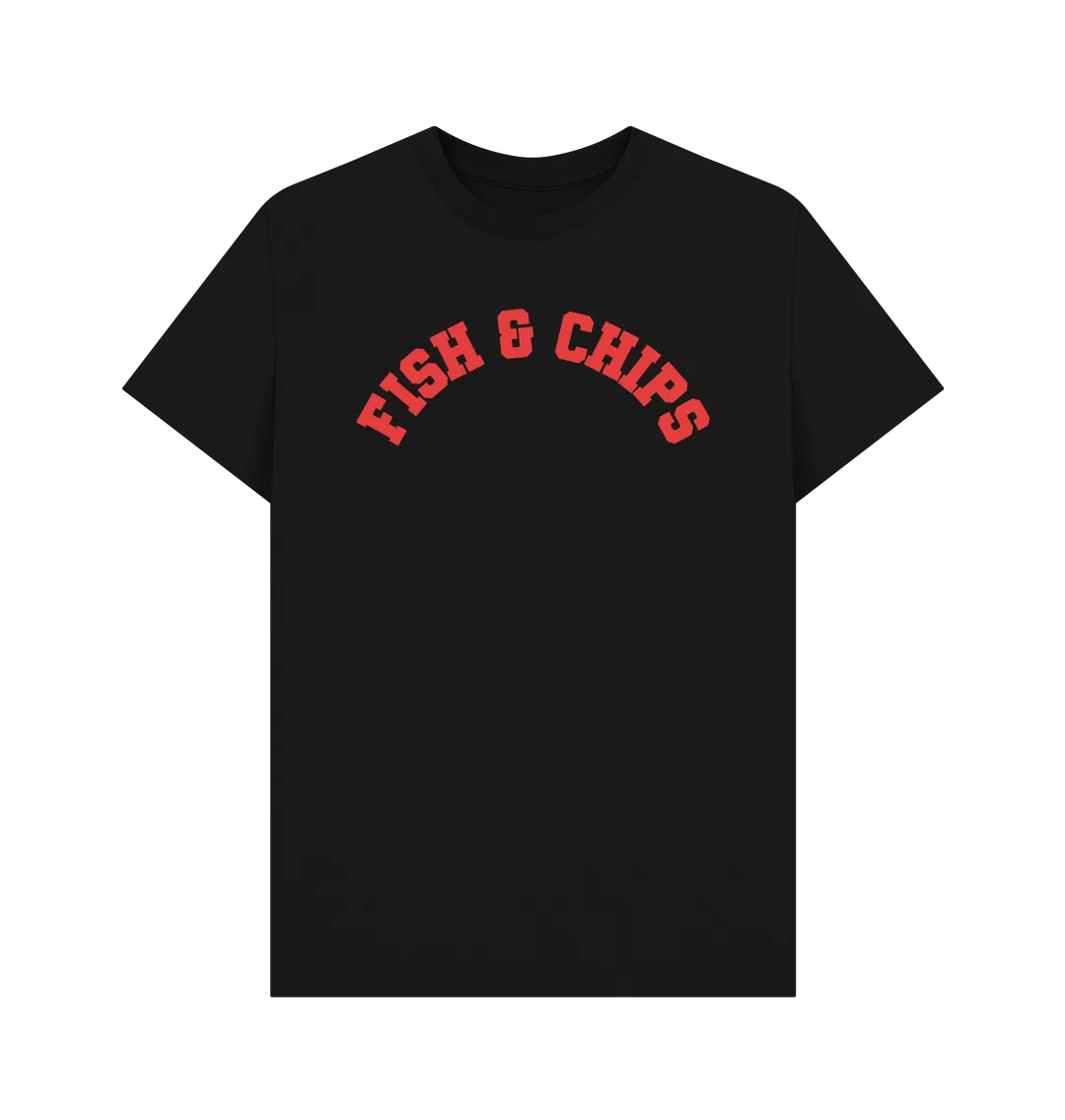 Fish and Chips Varsity Unisex T-shirt, a classic British staple