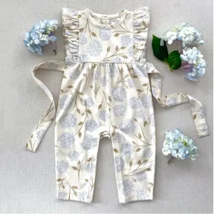 FLUTTER LONG ROMPER - HYDRANGEA