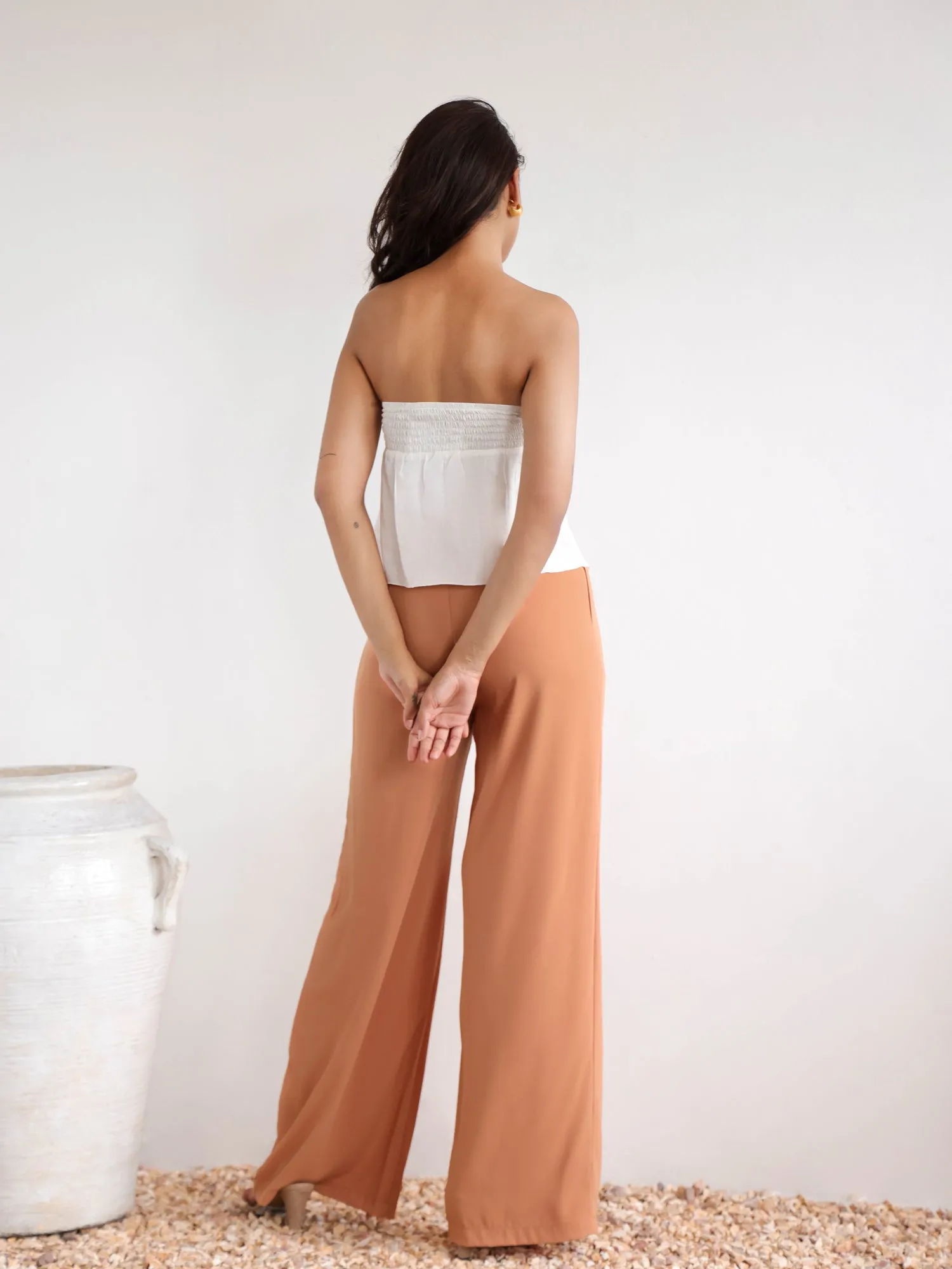 Front Pleated Wide Leg Pant