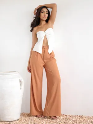 Front Pleated Wide Leg Pant
