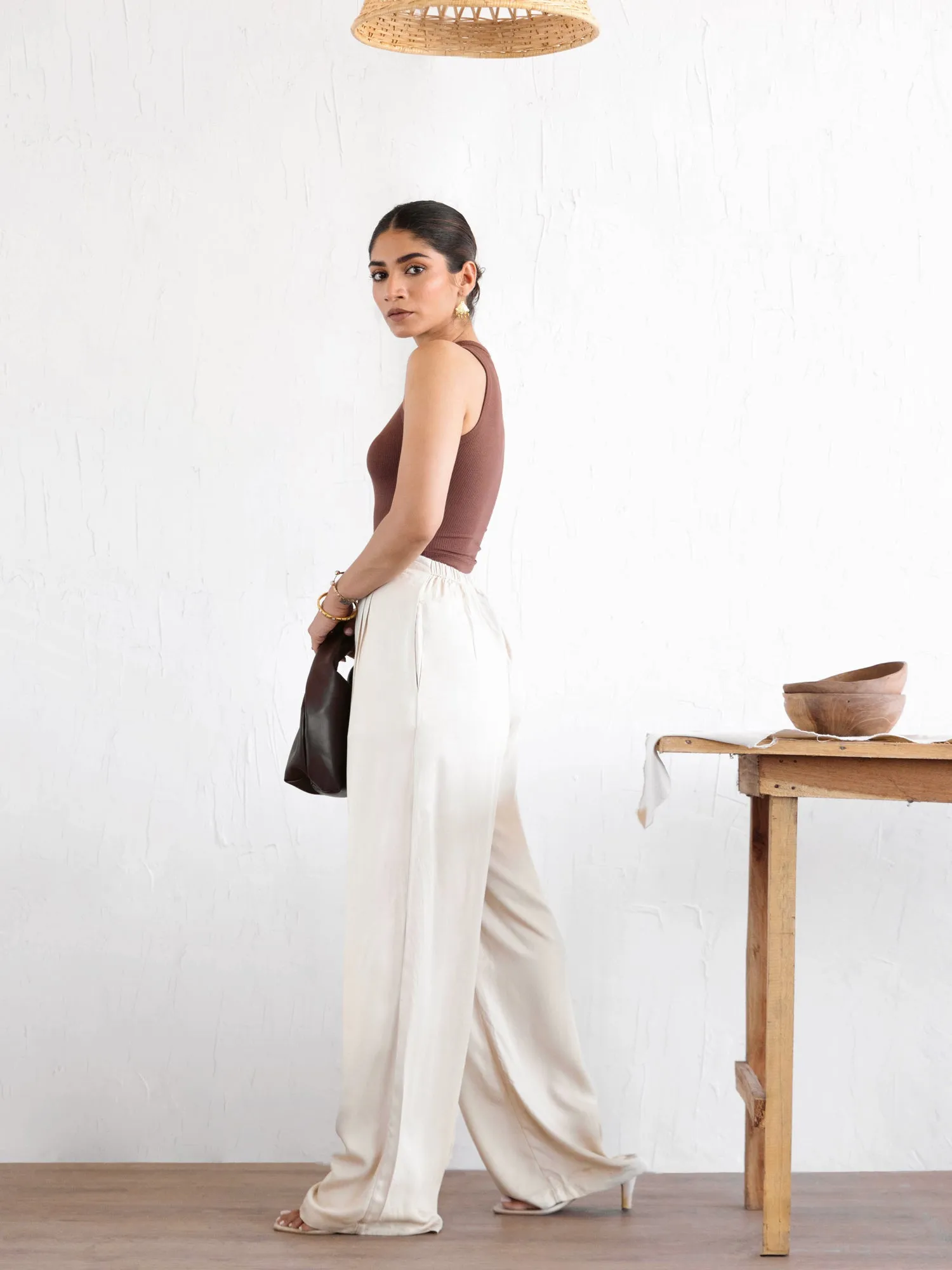 Front Tie Up Detailed Back Elasticated Pant