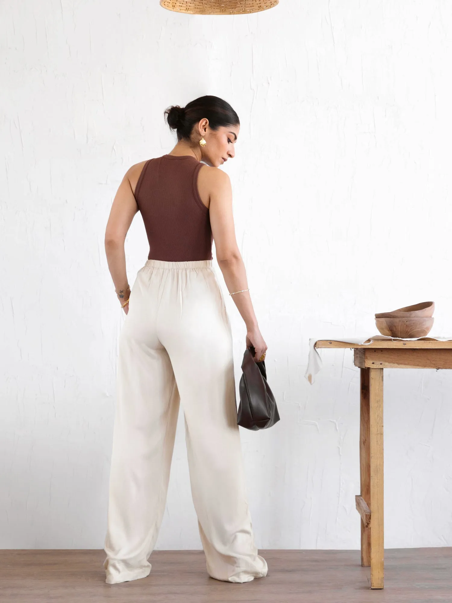 Front Tie Up Detailed Back Elasticated Pant
