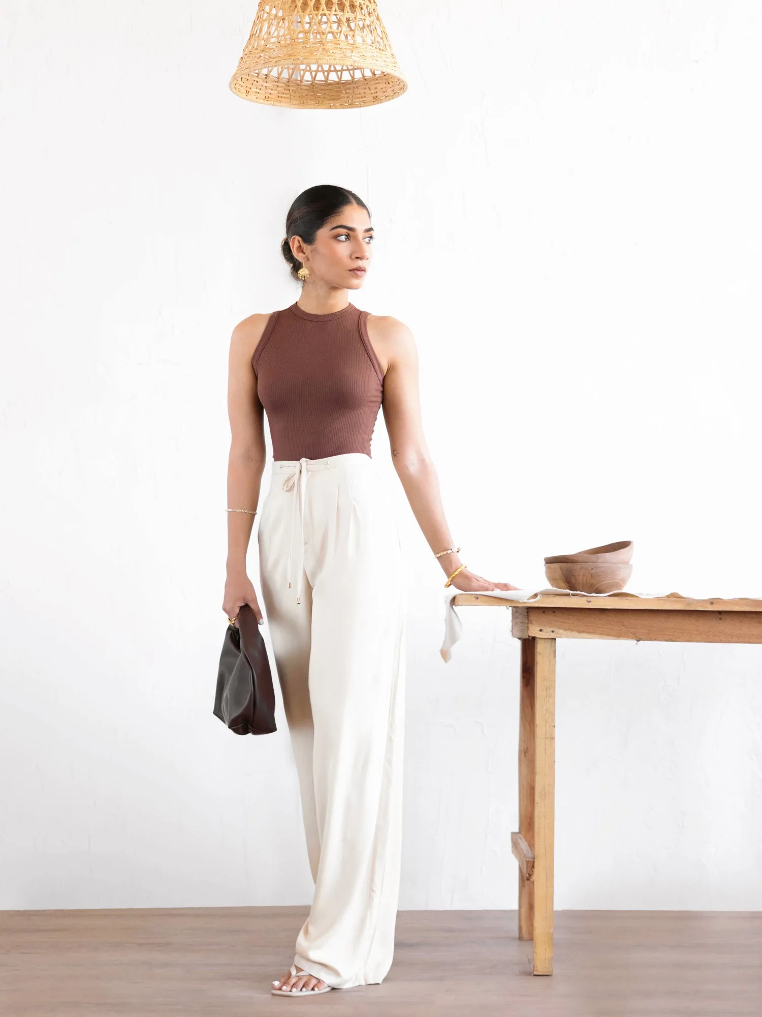 Front Tie Up Detailed Back Elasticated Pant