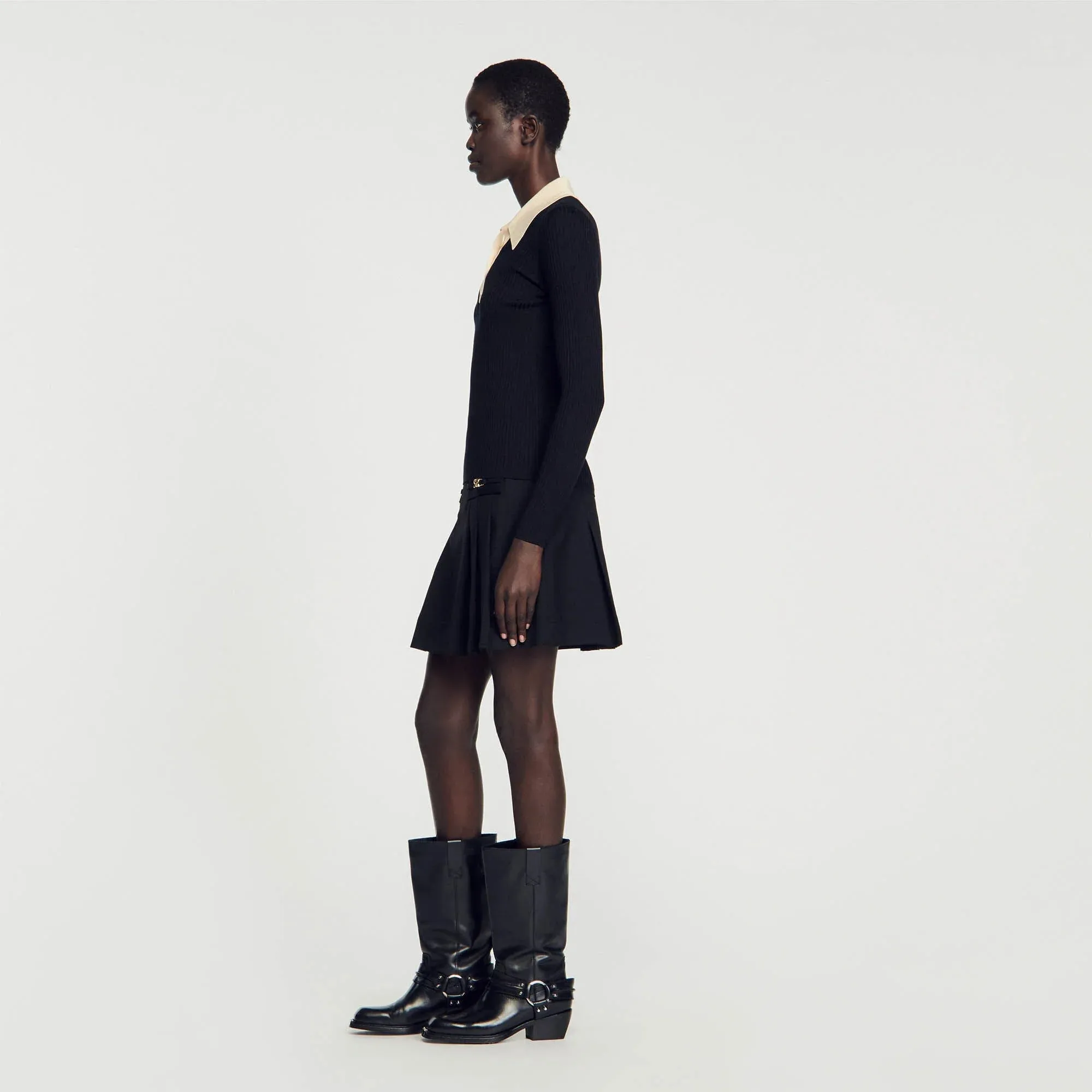 Gabb Knit Polo Shirt Jumper Black